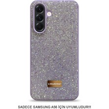 Skyarmor Samsung A56 Uyumlu Kafie Iç Yüzey Tasarımlı Taşlı Işıltılı Parlak Pırlanta Kılıf Dia Plus