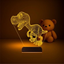 Luvivia Sevimli Dinozor 3D Lamba - Masa Gece Lambası