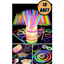 Herfie 10 Adet Parti Eğlence Doğum Günü Parlayan Fosforlu Neon Renkli Eklenebilen Çubuklar