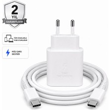 Schitec 45W Hızlı Şarj Adaptörü ve 1 Metre Type-C Type-C Hızlı Şarj Kablo Set Beyaz