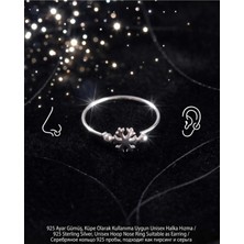 Begonia Accessories 925  Ayar Gümüş Zirkon Taşlı Unisex Hızma Küpe Çivi Halka Minimal Şık Modern Tasarım 178-15