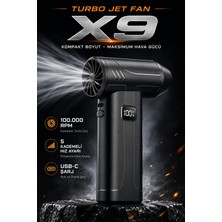 Robeve Süper Güçlü Üfleyici Şarjlı Fan Turbo Fan 130000 Rpm Güçlü Fan Vantilatör Üfleyici Süper Turbo Fan Yüksek Hızlı Fırçasız Motor Mini Jet Üfleyici