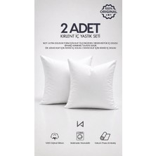 İz Home 2 Adet Premium Ultra Dolgun Kare Kırlent Iç Yastık | Orijinal Silikon Dolgu | Koltuk Köşe Yastık | Vakum Ambalajlı | Yıkanabilir