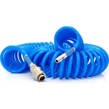 Belirtilmemiş 15 Metre Spiral Havalı Kompresör Hortumu 5x8 mm Pe Mavi Hava Hortumu