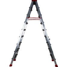 Sözbir Merdiven 9+9 Çift Çıkışlı Premium Alüminyum Merdiven Siyah Basamak Çok Amaçlı/pratik/kolay