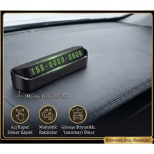 Modifiyum Araç Içi Park Telefon Numarası Fosforlu Numaratör Oto Cam Kartı Siyah