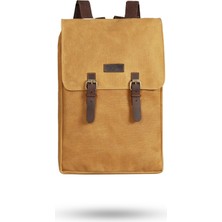 Gillario Design 02 15.6 Inch Hardal Kanvas Laptop Sırt Çantası