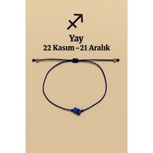 Femenino Yay Burcu Gerçek Doğal Lapis Lazuli Taşlı Şans Bilekliği - Özel Kutulu