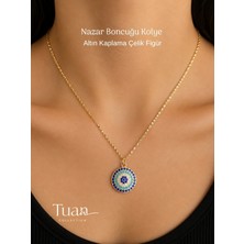 Tuan Collection Nazar Boncuklu Kolye Çelik Figür Lak Zincir Nazar Boncuklu Kolye Taş Işlemeli