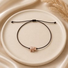 Femenino Kahverengi Ipli Rose Gold Fil Figürlü Ayarlanabilir Bileklik