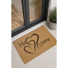 Reflexa Kapı Önü Halı Paspas "my Home" Yazılı Siyah Kalpli 60 x 40