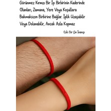 Femenino Eski Çin Inanışına Göre Kırmızı Kader Ipi Iki Adet - Çiftlere Özel Yazılı Kutusunda Bileklik