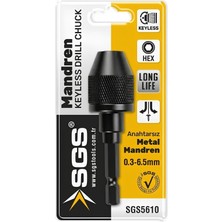 Sgs Otomatik 1/4\'\' Hex Mini Metal Mandren 0.3-6.5 mm SGS5610