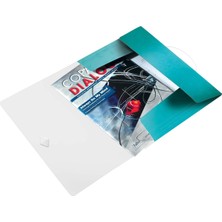 Leitz 45990051 Wow A4 Ince Lastikli 3 Katlı Dosya, Metalik Buz Mavisi, 150 Sayfa Kapasiteli