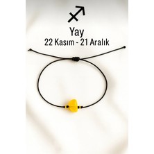 Femenino Yay Burcu Gerçek Doğal Sitrin Taşlı Şans Bilekliği - Özel Kutulu