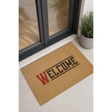 Reflexa Kapı Önü Halı Paspas "welcome" Yazılı Kırmızı Detaylı 60 x 40