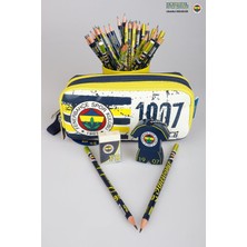 Fenerbahçe Lisanslı Kalem Çantası, 2'li Kurşun Kalem, Silgi ve Çift Bıçaklı Kalemtraş Seti, Sarı Lacivert