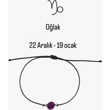 Femenino Oğlak Burcu Gerçek Doğal Ametist Taşlı Şans Bilekliği – Özel Kutulu
