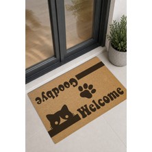 Reflexa Kapı Önü Halı Paspas "welcome - Goodbye" Yazılı Kedi Desenli 60 x 40