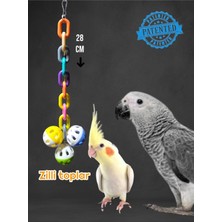 Ozzipetshop Jako Pakistan Papağan Renkli Toplu Zilli Oyuncak 27-28 cm