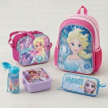 Frozen Lisanslı Elsa Ilkokul Çanta Seti 5li Ilkokul Çantası + Beslenme Çantası + Kalemkutusu + Suluk + Yemek Kabı