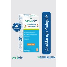Velavit V- Coliflor Kids Drops -Çocuk Probiyotik Damla (800 Milyon Probiyotik) - 10 ml