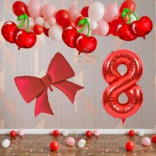 Best Parti Best Kiraz Temalı Lüx Doğum Günü Kutlama Seti Yaş-8