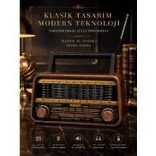 Biton Toptan Retro Radyo Bluetoothlu Nostaljik Yüksek Ses Çıkışlı - Şarjlı Radyo Mp3 Müzik Çalar Meıer M-1940BT