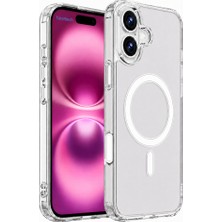 Bzontech iPhone 16 Uyumlu Yumuşak Magsafe Kablosuz Şarj Destekli Şeffaf Kılıf Kamera Için Yükseltilmiş Çerçeve