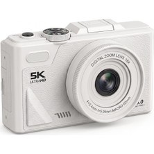 5k Dijital Vlog Kamerası, 75MP Yüksek Çözünürlüklü Taşınabilir Fotoğraf Makinesi, 18X Zoom, 3 Inç 180 Derece Döndürülebilir IPS Ekran, Dahili Wifi, Canlı Yayın Için Pc Webcam Destekli Kamera