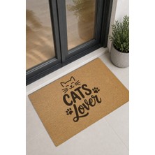Reflexa Kapı Önü Halı Paspas "cats Lover" Yazılı Kedi Desenli 60 x 40