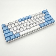 Türkçe Mekanik Klavye 61 Tuş%60 Blue Switch Rgb Aydınlatmalı Kompakt Gaming Klavye | Fn Kombinasyonlu Ok Tuşları Çoklu Işık Modu Dayanıklı Mekanik Tuş Yapısı | H61K (Mavi Beyaz)