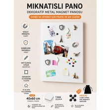 Mıknatıslı Pano, Beyaz Renk, 40X60 Cm, Dekoratif Metal Magnet Panosu
