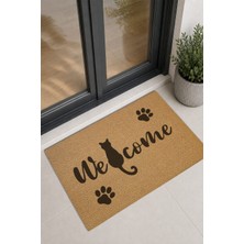 Reflexa Kapı Önü Halı Paspas "welcome" Yazılı Kedi Desenli 60 x 40