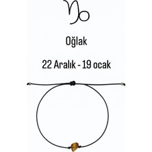 Femenino Oğlak Burcu Gerçek Doğal Kaplan Gözü Taşlı Şans Bilekliği – Özel Kutulu