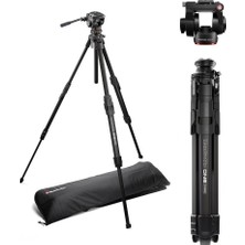 500X Video Kafası, Hibrit One Tripod Ile, Fotoğraf ve Video Kiti, 5 kg Taşıma Kapasitesi, Tesviye Kolonu, 90° Yatay Sütun, Quick Release Sistemi, Dslr ve Aynasız Kameralar Için