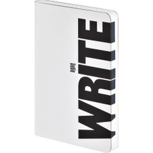 Not Defteri A6 | Graphic S - Write - Wrong | Dotted Journal | 2,5 mm Nokta Izgarası | 176 Numaralı Sayfa | 120 G Premium Kağıt | Deri Beyaz | Almanya'da Sürdürülebilir Üretim