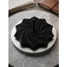 Toptan3D Spiral Fidget Oyuncak - 10 Kenarlı Yıldız Illüzyonlu Stres Oyuncağı - Overthink Için Rahatlatıcı Ses - Siyah