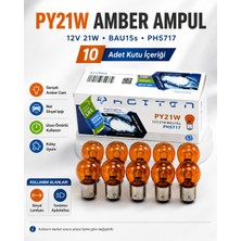 Photon PY21W Amber Turuncu Cam Ampul 10 Adet Set 12V 21W BAU15S Sinyal Park Ampulü