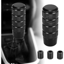 Üniversal 9.5 cm Jdm Metal Spor Görünümlü Vites Topuzu Aparatlı Alüminyum Alaşım Otomatik-Manuel Yarış Vites Kolu Siyah