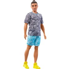 Barbie Ken Bebek, Çocuk Oyuncakları, Modacılar, Topuz Içinde Kahverengi Saç, Paisley Tee ve Şort, Kı