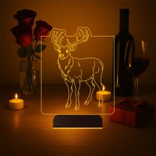 Luvivia Geyik 3D Lamba - Masa Gece Lambası
