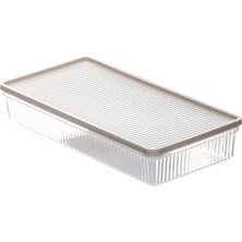 5310 8li Buzdolabı Organizeri Mikrodalga ve Derin Dondurucu Buzluk Bakliyat Saklama Kabı - 2lt Cappucino