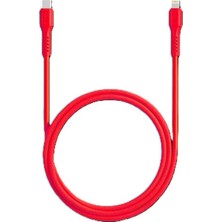 27W Pd Type-C To Lightning ile Uyumlu Hızlı Şarj ve Data Kablosu 120CM Neon (Neon Kırmızı) 2DK60NK
