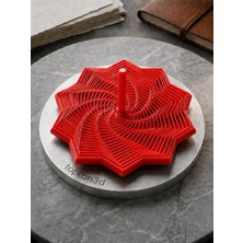 Toptan3D Spiral Fidget Oyuncak - 10 Kenarlı Yıldız Illüzyonlu Stres Oyuncağı - Overthink Için Rahatlatıcı Ses - Kırmızı