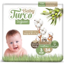 Baby Turco Doğadan 3 Beden Midi Bebek Bezi (1 x 34 Adet)