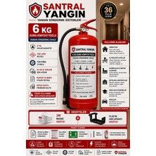 Santral Yangın 6 kg Kuru Kimyevi Tozlu Yangın Tüpü Ruhsat Alımına Uygun Hediyeli Set