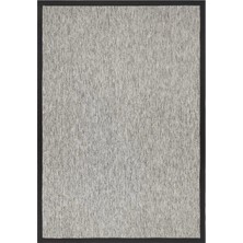 Eko Halı Ventura Vnt 2704 Grey Bordür Black Sisal Görünümlü Iç ve Dış Mekan Uyumlu Hav Vermeyen Modern Dokuma Halı