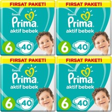 Bebek Bezi 6 Beden-Numara Xlarge 13-18 kg 40 Lı 4 Paket 160 Adet