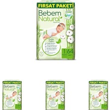Natural Bebek Bezi Yenidoğan 1 Beden Fırsat Paketi 64 Adet (4 Paketi)